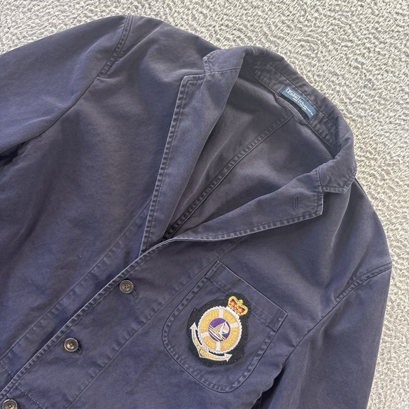 Vintage‎ Polo Ralph Lauren Tropical Cruising Club Blazer Mens 42R Navy Cotton